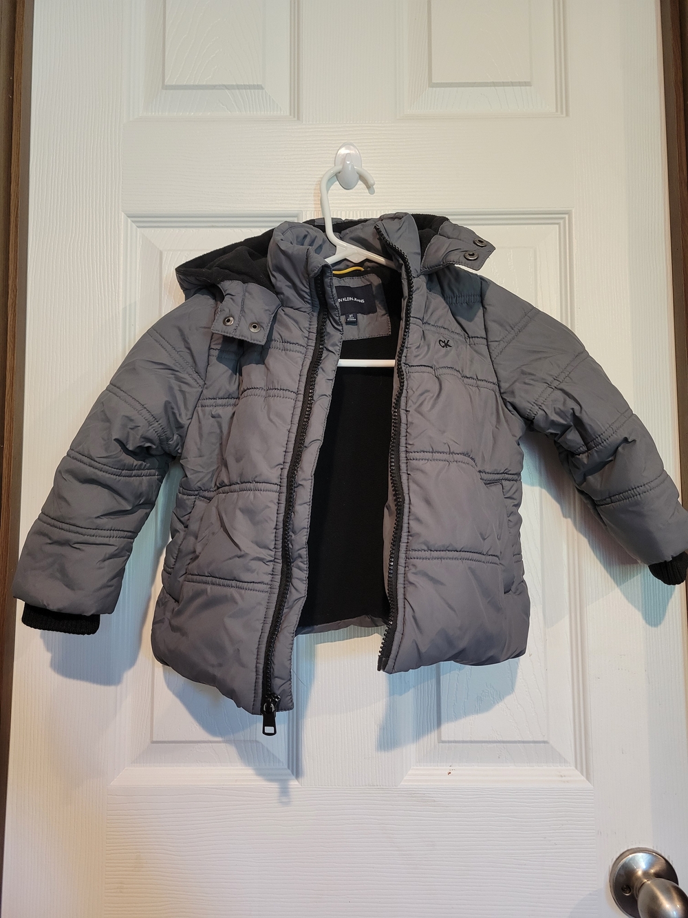 Calvin Klein Kids Gray Hooded Puffer Coat